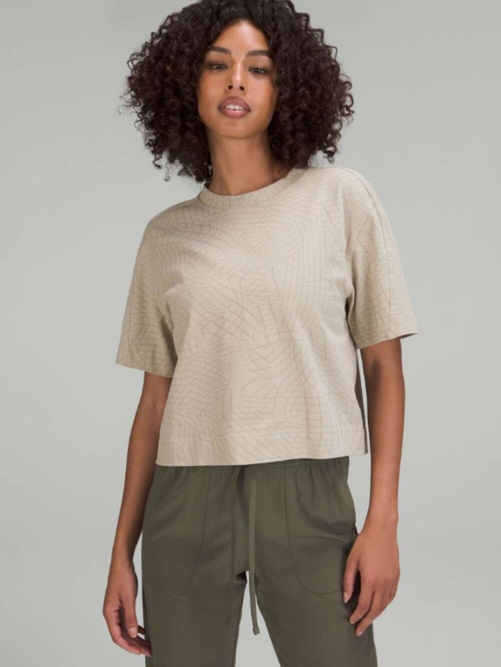 Lululemon Heavyweight Cotton T-Shirt Gradiating Grid